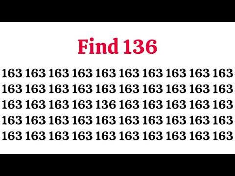 Can You Find 136? | Brain Test Number Puzzle