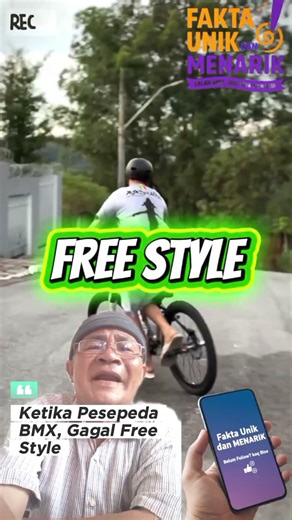 Ketika Pesepeda BMX, Gagal Free Style🚴‍♀️📷 #faktaunik #sepeda #freestyle #bmx