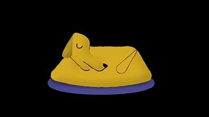 Cartoon pet dog sleeping with alpha background