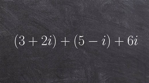 Tutorial - Simplifying expressions with complex numbers ex 2, (3 + 2i) + (5 - i) + 6i