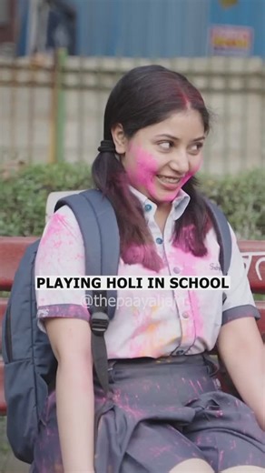Paayal Tena Short Videos on Instagram: "Playing Holi on the last day of school with friends 😍 >>>>"