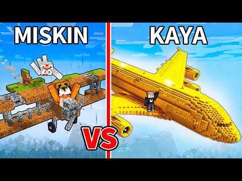 KITA BATTLE BUAT PESAWAT KAYA VS MISKIN DI MINECRAFT!!