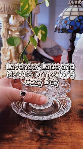 Lavender latte and matcha drinks for a cozy day
