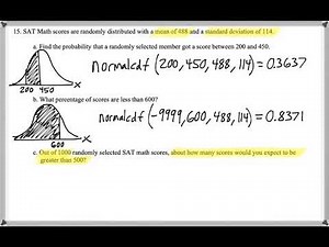 Math 209 : 6.2 #15 (Statistics Tutorial : Normal Distributions, normalcdf)
