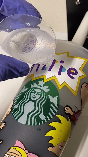 THIS CUP IS FOR DECORATION. RELAX EVERYONE. 90’s cup. #90s #resincup #cricut #vinylcup #starbuckscoldcup #crafty #hellospring