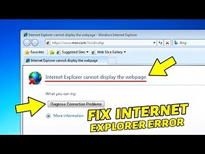Fix Internet Explorer Cannot Display the Webpage | Diagnose Connection Problems Windows 7 (2026)