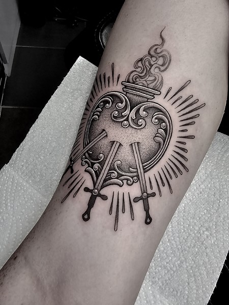 Sacred Heart Tattoo by Gabrielle