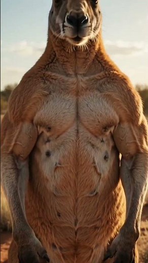 Massive muscular red kangaroo alpha leading a giant mob across the Australian outback