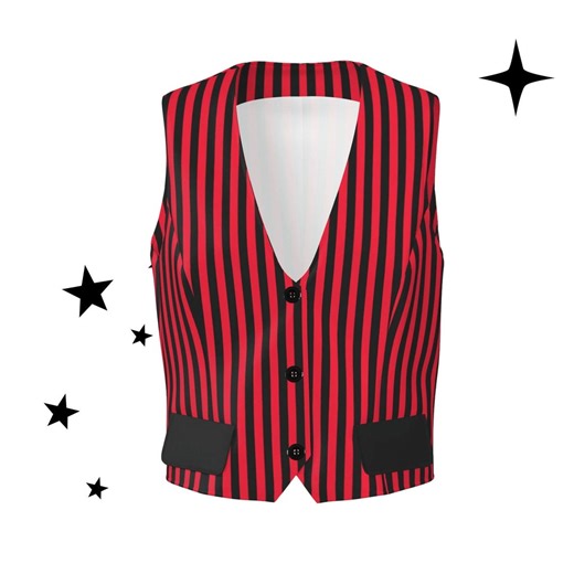 Womens Dressy Vest Ruby Circus Stripe Red and Black Costume Waistcoat - Etsy