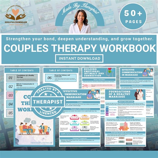 Couples Therapy Workbook, Communication and Intimacy Guide (printable) - Etsy