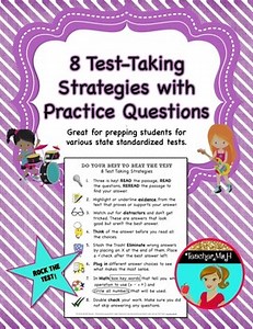 Test-Taking Strategies Poster and Practice ~ 8 tips for Reading or Math Tests