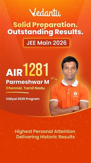 JEE AIR 1281 Parmeshwar M: Success Story with Vedantu! 🏆