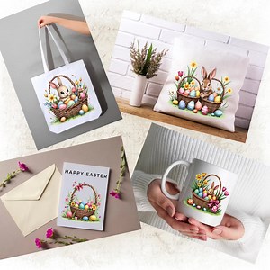 Easter Basket Clipart, Easter Eggs, Spring Florals, Easter Bunny, DIY Easter Crafts, Easter Invitations, Easter Cards, Easter Celebrations