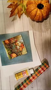 111K views · 2K reactions | Fall busted canvas project—this is so bright and cheerful! I love using fabric to back things, like I did on this canvas. I decoupaged the top ply of this cute fall napkin onto the flat canvas, and I love how it all turned out—I hope you try it! ! #diyfalldecor | The Chalk Creative Workshop | Facebook