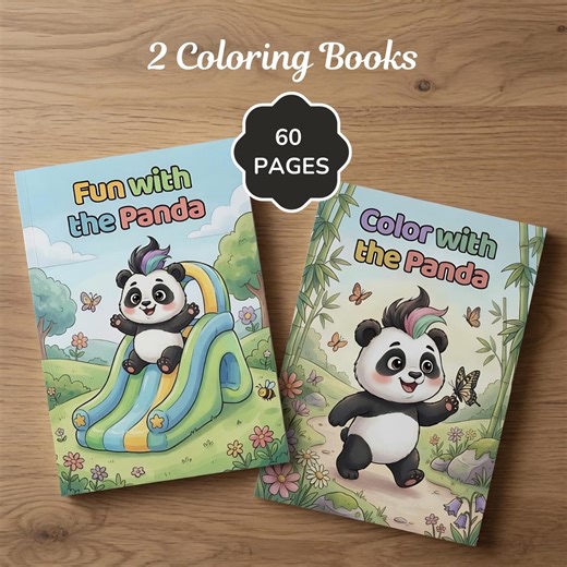 Panda Coloring Books Bundle PDF | Fun With the Panda & Color With the Panda | Instant Download | Cute Panda Coloring Pages for Kids - Etsy