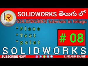 Solidworks Tutorials In Telugu || Plane, Text, Point || Cls 08 || By LORA Softwares