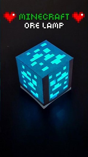 DIY Minecraft Ore Lamp That Actually Lights Up 💡🤩 Cool Room Decor 🔥 #diy #papercraft #minecraft