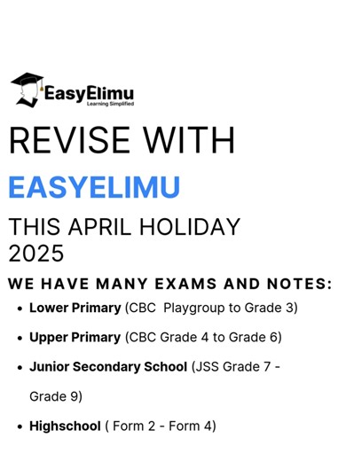 Revise with EasyElimu today!! https://app.easyelimu.com/home #beststudyappinkenyaforkids #exams2025 #Form4Exams #easyelimu