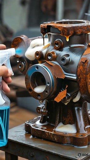 Extreme Rust Removal on Cast Iron Water Pump Housing | Satisfying Full Surface Clean (4K)