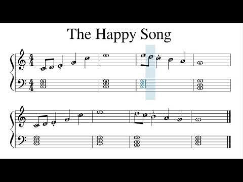 The Happy Song - Easy C Major Piano Sheet Music For Beginners - With Note Letters