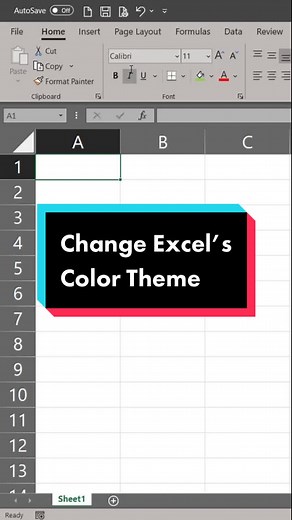 Change your color scheme for Excel. #excel #microsoft #exceltips #spreadsheets #excelpro #learnontiktok