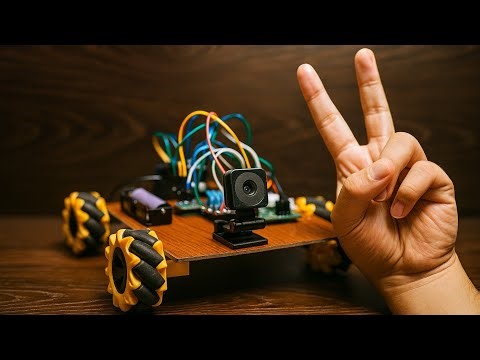 i made sign language controlled robotic car mecanum wheels based with raspberry pi 5