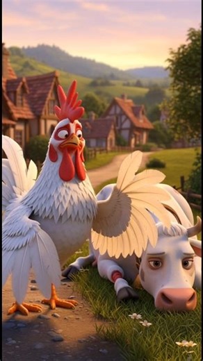 #cartoon video: Rooster gets his sick cow treated by his doctor wife