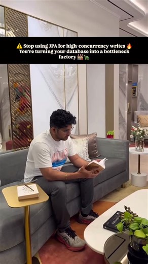Nikhlesh Patle | Technical Architect - 10+ Years on Instagram: "🌟 Why JPA Breaks Down in High-Concurrency, Write-Heavy Systems ⚡💻 ⸻ ⚠️ 1. Heavy Dirty-Checking Problem: 🧠 JPA loads entities, tracks changes, compares fields. Impact: 🔥 High CPU + GC pressure → weak throughput at 10k–100k writes/sec. Fix: ✔️ Prefer JDBC / jOOQ / MyBatis ✔️ Use immutable DTOs (no managed entities) ⸻ ⚠️ 2. Persistence Context Bottleneck Problem: 🔒 EntityManager isn’t thread-safe; each write triggers its own flush