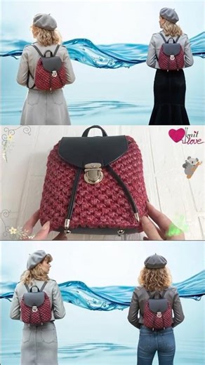 Cloth backpack/DIY/Craft/Homemade/Handmade/How to Crochet/How to Knit/Lady/Fashion/Accessory