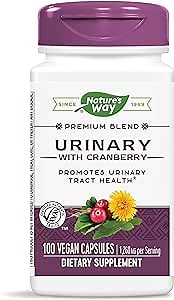 Nature's Way Urinary with Cranberry Premium Blend, Promotes Urinary Tract Health*, with Cranberry, Dandelion, Vegan, Non-GMO Project Verified, 100 Capsules (Packaging May Vary)