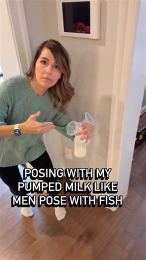 Andrea on Instagram: "I had to do this trend 😂 If men can pose with fish, I’m posing with the real trophy. Hours pumping. Ounces earned. Caught this one myself 🎣🥛 No catch & release over here. #breastfeedinghumor #pumpingmom #exclusivepumping #breastmilkmom #momreels #momlifeunfiltered #postpartumlife #momtok #parenthoodhumor #reelitfeels #trendalert #momcontent #fitnessmom #newmomlife"