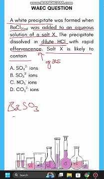 Identifying Salt X from BaCl₂ Test + Effervescence – WAEC 2022 Chemistry Q17