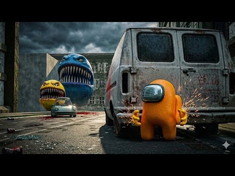 Pacman Attack On Among Us - Siren Head Animation