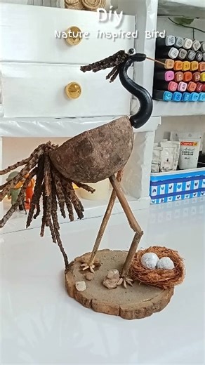 DIY nature inspire bird||diy bird#naturematerialDIY#Diyidea#shortfeed#artshorts#viral#handmade