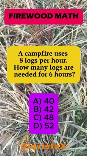 🔥 Campfire: 8 Logs/Hour – Logs for 6 Hours? (Multiplication!) #shorts #iqvistax
