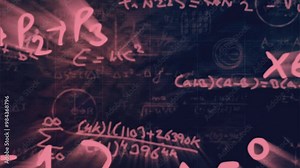 Mathematical formulas moving, Background loop animation