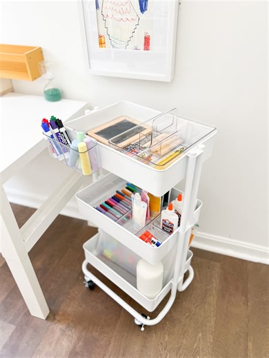 Get in the study zone. Sound ON 🔊 for a #ParentingHack from The Container Store Ambassador The Polished Playhouse! 📓✏ SHOP online: https://container.store/40pC7G9 Nicole uses our exclusive 3-Tier Cart and NEW Everything Organizer Office Collection from #TheContainerStore to create an organized an easy-to-move art and study station for her kids! | The Container Store