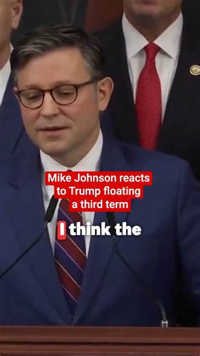 Mike Johnson reacts to Trump floating a third term | The Independent