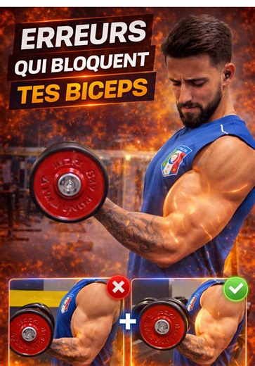Corrige-moi ces erreurs, et tu verras que tes biceps vont grossir 🔥💪🏼 #pourtoi #conseil #musculation #training #fitness