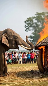 Hero Elephant Saves Village From Fire! #rescue #animals #wildlife | Peter production