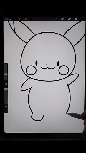 Drawing kawaii style Pikachu! #howtodraw #doodle #youtubeshorts