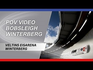 POV Bobsleigh point of view down the track in Winterberg