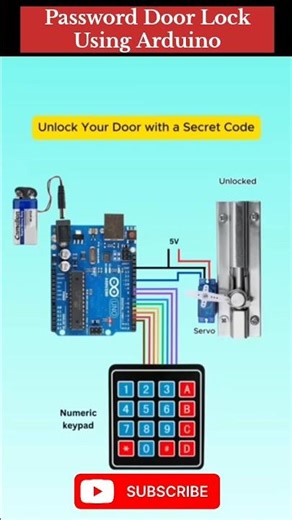 password Door Lock Using Arduino Board |How to make keypad door Lock with Arduino#shorts #shortvideo