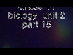 grade 11 biology unit 2 part 15 new curriculum