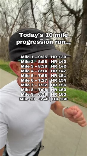 Progression runs are a staple workout in my training. Start easy and gradually increase the pace each mile. This workout takes discipline, control, and the willingness to push when fatigue sets in. Keep stacking. 🧱 #runningcommunity #justinfitat50 #runcoach #runnersoftiktok