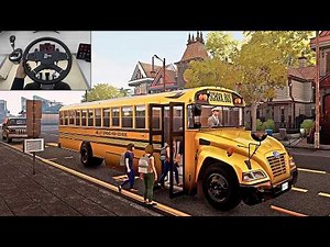 Realistic School Bus Driving in Bus Simulator 21 | MOZA Steering Wheel Gameplay