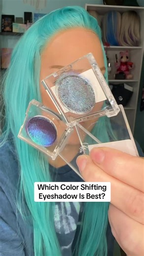 Which side wins? 👀✨ I’m using two cool-toned multichrome shades and the shift is INSANE. If you’re a cool-tone girlie or you love color-changing shadows, you need to see this. Tell me in the comments: Left or Right? 🩵💙 #multichromeeyeshadow #cooltonemakeup #makeuptutorial | Mateo Beauty Cosmetics