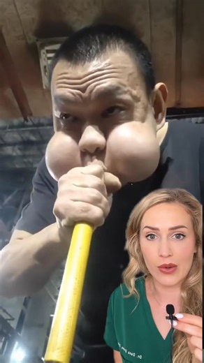 Watch how the mouth's buccinator muscles that line the cheeks have stretched and deformed over time! #glassblower #interesting #doctorexplains #funfacts | Footdocdana