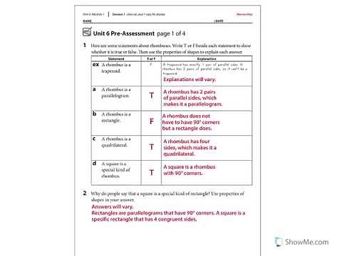 Bridges Grade 5 Unit 6 Pre-Assessment as review