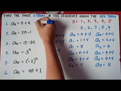 Finding the first 5 terms of the sequence given the nth term